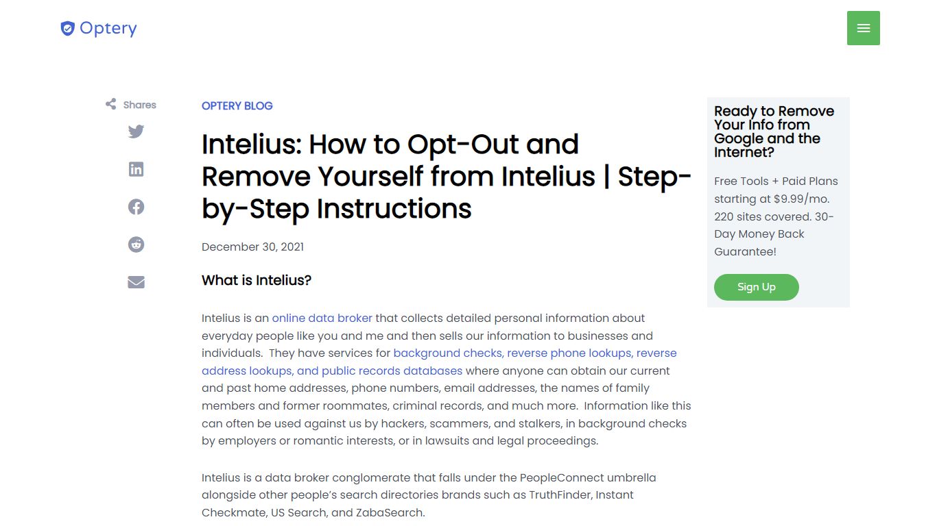 Intelius: How to Opt-Out and Remove Yourself from Intelius - Optery